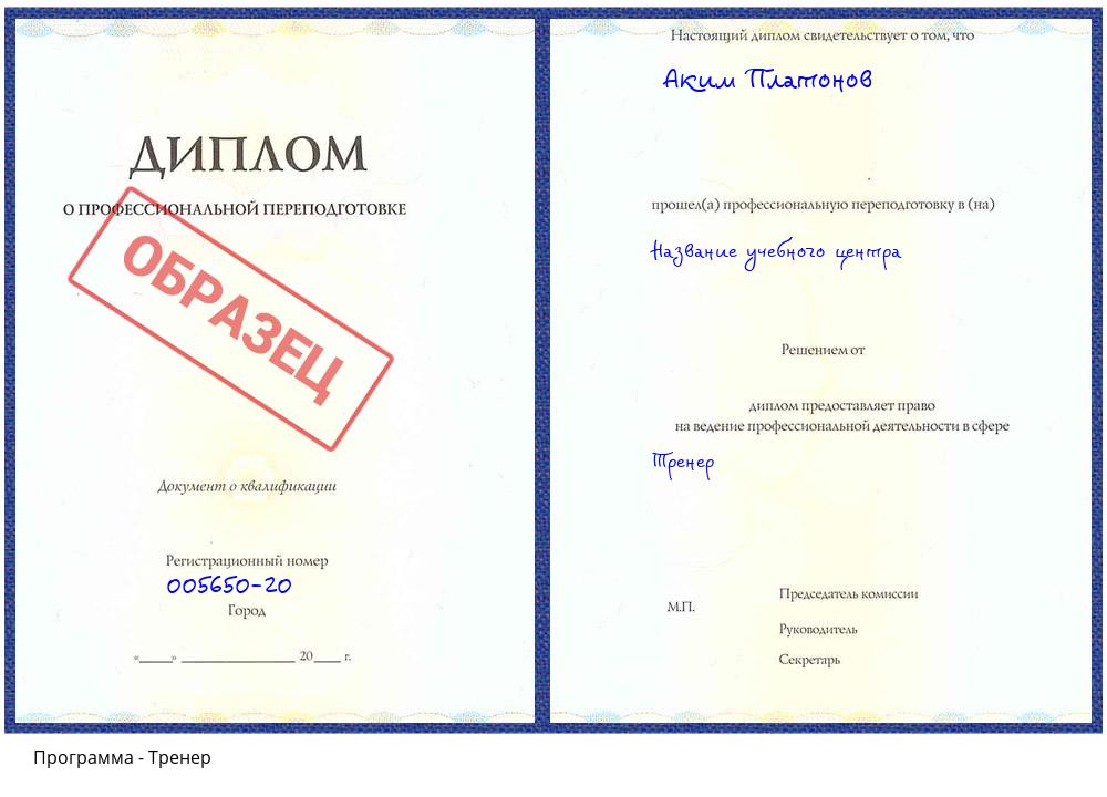 Тренер Железнодорожный