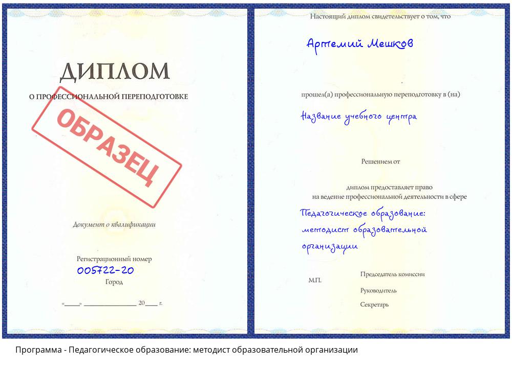 Педагогическое образование: методист образовательной организации Железнодорожный